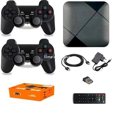 Игровая консоль приставка два джойстика Android TV 10 4G Wi-Fi HD, Портативная RP-672 ретро консоль