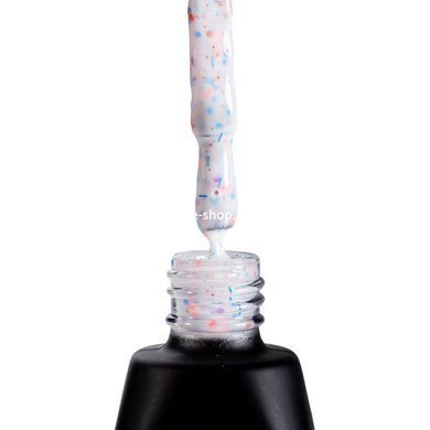 База для гель-лака камуфлирующая YouPOSH De luxe French Rubber Base № 84 Белый с разноцветными хлопьями