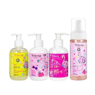 Дитчий набір косметики по догляду за тілом Top Beauty "Фламінго", 4 продукти