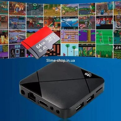 Игровая консоль приставка два джойстика Android TV 10 4G Wi-Fi HD, Портативная RP-672 ретро консоль