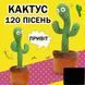 Дитяча іграшка кактус, Який танцює співаючий кактус з підсвіткою якісний, Кактус CE-629 танцюючий