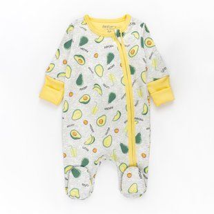 Чоловічок начісний для немовлят на блискавці з авокадо Avocado