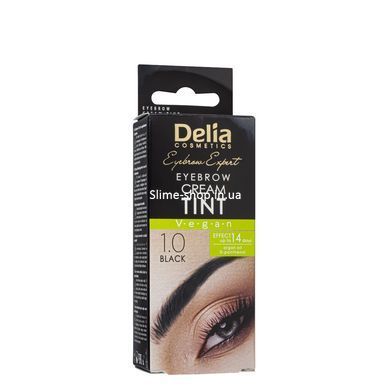 Крем-краска для бровей с маслом арганы Delia cosmetics Color Cream без аммиака, 1.0 Чёрная