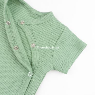 Боди вафля с коротким руком для новорожденных Olive