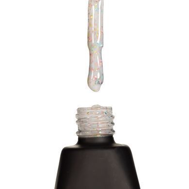 База для гель-лака камуфлирующая YouPOSH De luxe French Rubber Base № 07 76 Белый с блёстками конфетти