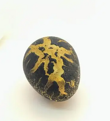 Яйцо с динозавром Орбиз (из гидрогеля, растушка) черно-золотое 4,5x6 см (40406)