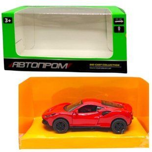 Машинка металлическая "АВТОПРОМ 1:43, FERRARI" (КРАСНАЯ)