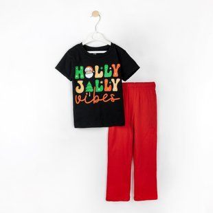 Детская пижама с новогодним принтом Holly Jolly