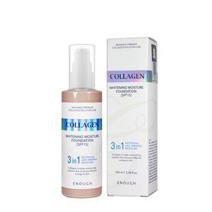 Тональный крем для лица осветляющий Enough 3 в 1 Сollagen Moisture Foundation SPF 15 100 мл, № 23 Тёмно-бежевый