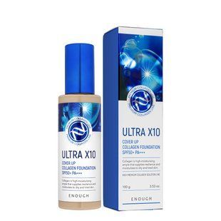 Тональная основа для лица Enough Ultra X10 Cover Up Collagen 100 мл № 21 Бежевая