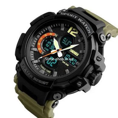 Часы наручные электронные тактические SKMEI 1343KH KHAKI, Военные часы RN-675 с секундомером
