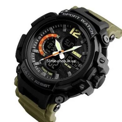 Часы наручные электронные тактические SKMEI 1343KH KHAKI, Военные часы RN-675 с секундомером