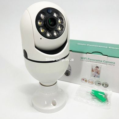 Відеоспостереження CAM L1 E27 WIFI IP, Камера відеоспостереження з датчиком руху AY-634 і записом