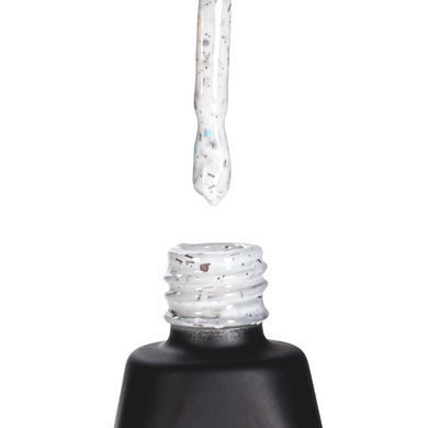 База для гель-лака камуфлирующая YouPOSH De luxe French Rubber Base № 85 Белый с коричневыми и голубыми хлопьями