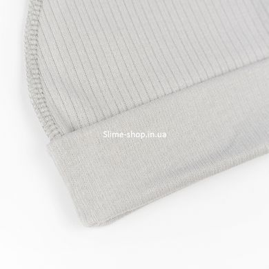 Шапочка для новорожденных с подворотом Gray