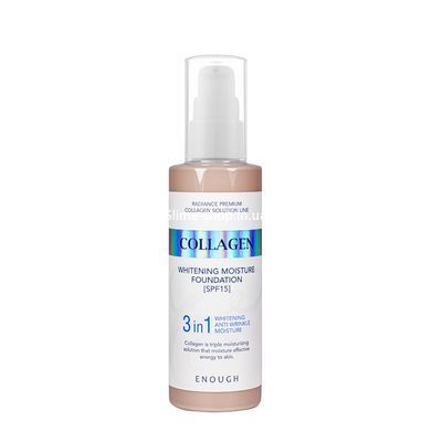 Тональный крем для лица осветляющий Enough 3 в 1 Сollagen Moisture Foundation SPF 15 100 мл, № 23 Тёмно-бежевый