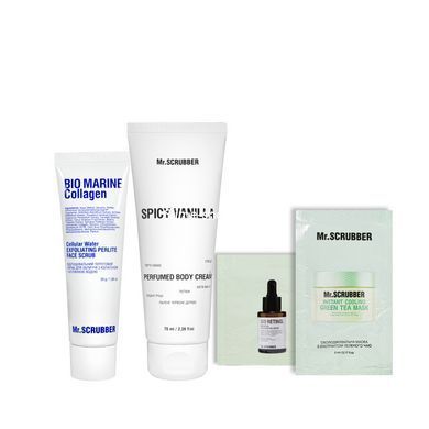 Набір косметики для догляду за обличчям і тілом Mr. Scrubber Beauty Bestsellers, 4 продукти