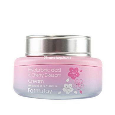 Крем для обличчя зволожувальний Farmstay Hyaluronic Acid & Cherry Blossom Cream 55 мл