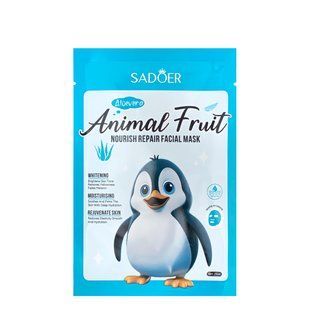 Маска для лица питательная Sadoer Animal Fruit Penguin AloeVera тканевая 25 г