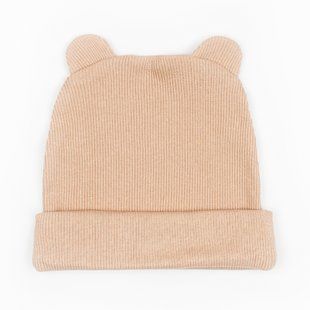 Тепла шапочка з вушками Beige