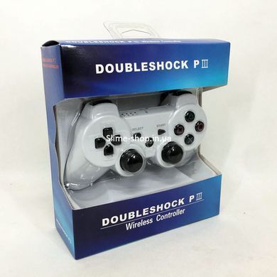Игровой беспроводной геймпад Doubleshock PS3/PC аккумуляторный джойстик с функцией вибрации. HL-148 Цвет: белый