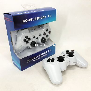Игровой беспроводной геймпад Doubleshock PS3/PC аккумуляторный джойстик с функцией вибрации. HL-148 Цвет: белый