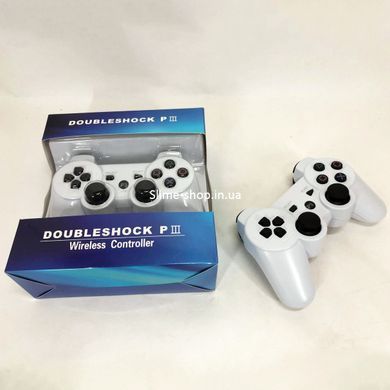 Игровой беспроводной геймпад Doubleshock PS3/PC аккумуляторный джойстик с функцией вибрации. HL-148 Цвет: белый