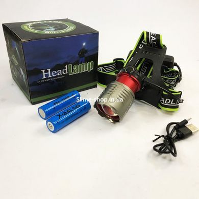 Налобный фонарь с линзой Police BL-A17-P50, Фонарь налобный с аккумулятором WN-805 и фокусом