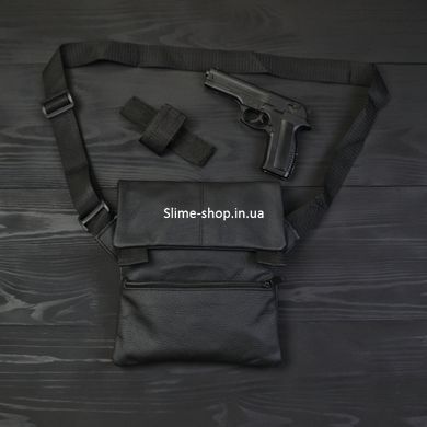 Набор 2В1. Кожаная сумка с кобурой + фонарик профессиональный GB-583 POLICE BL-X71-P50