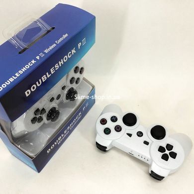 Игровой беспроводной геймпад Doubleshock PS3/PC аккумуляторный джойстик с функцией вибрации. HL-148 Цвет: белый