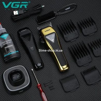 Машинка для стрижки VGR V-015 акумуляторна бездротова професійна NW-277 6 насадок
