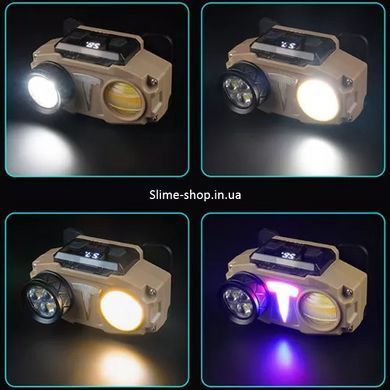 Налобный фонарь на голову CH-8825-3P35+COB(white+yellow)+RGB, Фонарь для шлема XQ-810 на голову