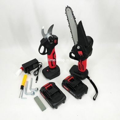 Акамуляторная цепная пила KRAFFTEC 2в1 36V 4АР, Мини-цепная пила для сада, ZI-240 Аккамуляторная минипила