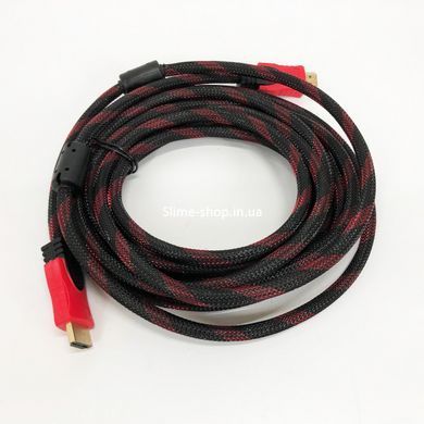 Кабель посилений 5м перехідник адаптер HDMI-HDMI тато-тато аудіо відео шнур GZ-461 в обмотці