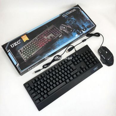 Клавиатура+мышка UKC с LED подсветкой от USB M-710, клавиатура игровая с подсветкой AW-971 и мышкой