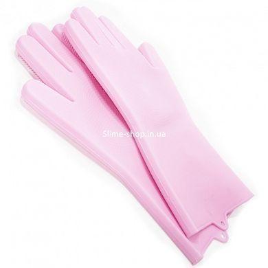 Силиконовые перчатки Magic Silicone Gloves Pink для уборки чистки мытья посуды для дома. ZX-302 Цвет: розовый