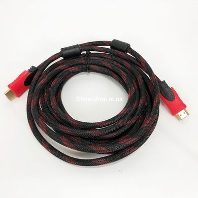 Кабель посилений 5м перехідник адаптер HDMI-HDMI тато-тато аудіо відео шнур GZ-461 в обмотці