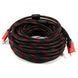 Кабель посилений 5м перехідник адаптер HDMI-HDMI тато-тато аудіо відео шнур GZ-461 в обмотці