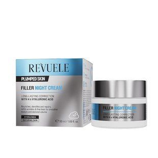 Ночной крем-филлер для лица Revuele Plumped Skin Filler с гиалуроновой кислотой, 50 мл