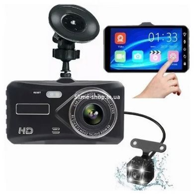 Автомобильный видеорегистратор с двумя камерами T672, LCD 4",1080P Full HD, с поддержкой ZN-818 ночного видения
