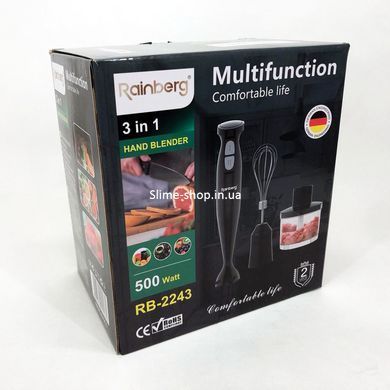 Блендер 3в1 Rainberg RB-2243 500W погружной блендер измельчитель, блендер для детского пюре. KE-747 Цвет: черный
