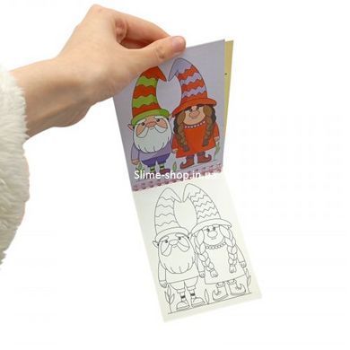 Раскраска с наклейками 105 х 148 мм 12 ар.(CUTE GNOMES)