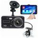 Автомобильный видеорегистратор с двумя камерами T672, LCD 4",1080P Full HD, с поддержкой ZN-818 ночного видения