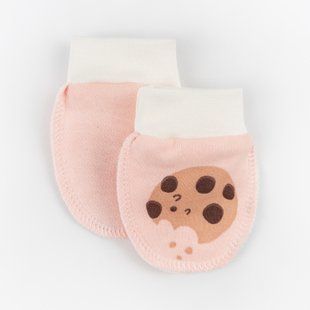 Царапки для младенцев начистные на манжете 0-3 мес Pink Cookies