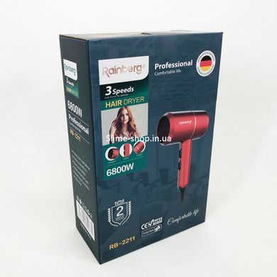 Фен для головы Rainberg RB-2211, Хороший мощный фен, Мощный универсальный фен, Фен VZ-728 с ионизацией